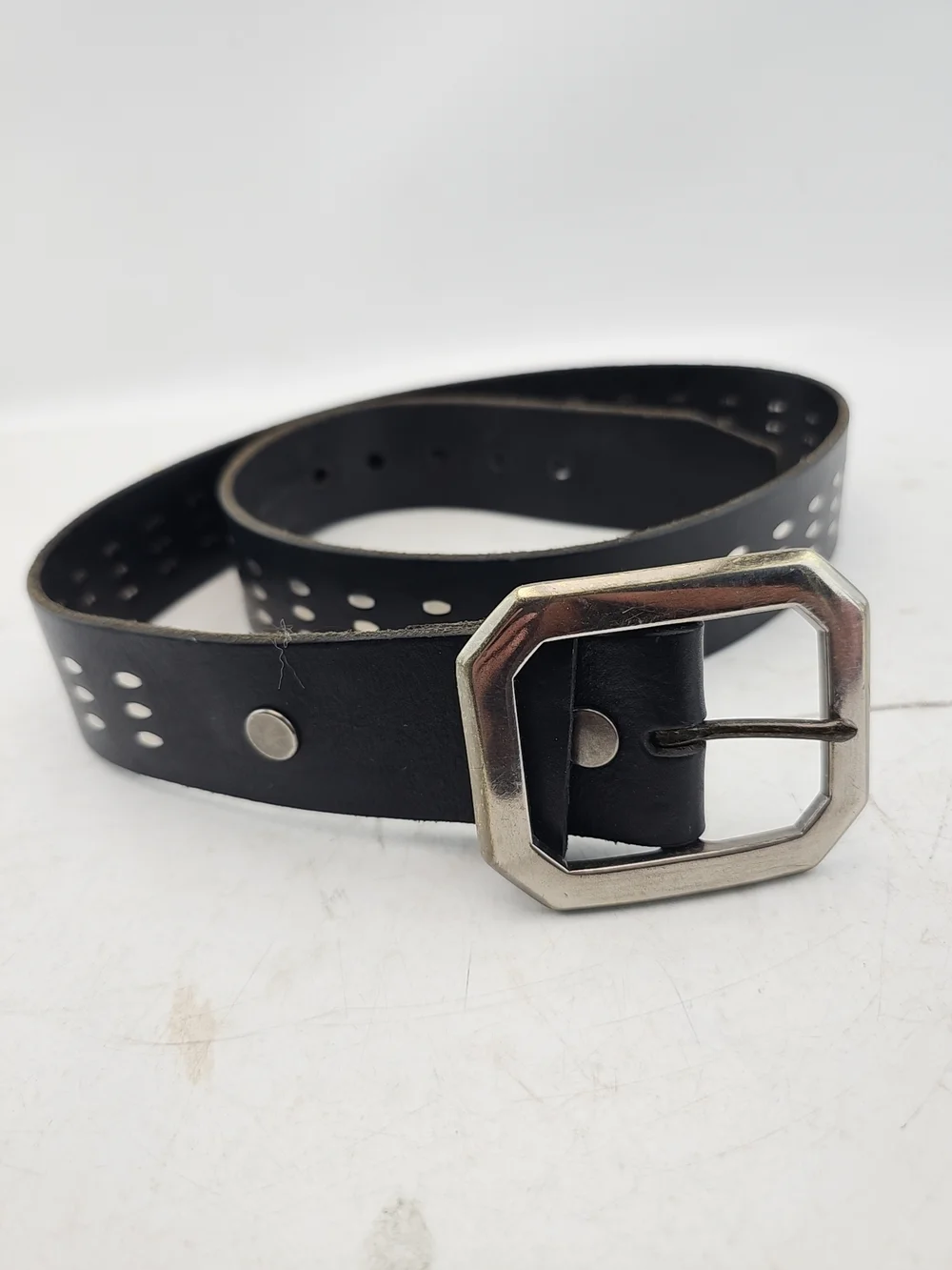 True Religion Perforated Leather Belt